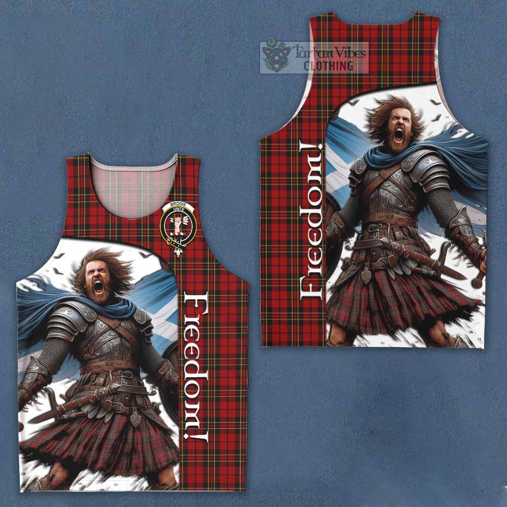 Tartan Vibes Clothing Brodie Crest Tartan Men's Tank Top Inspired by the Freedom of Scottish Warrior