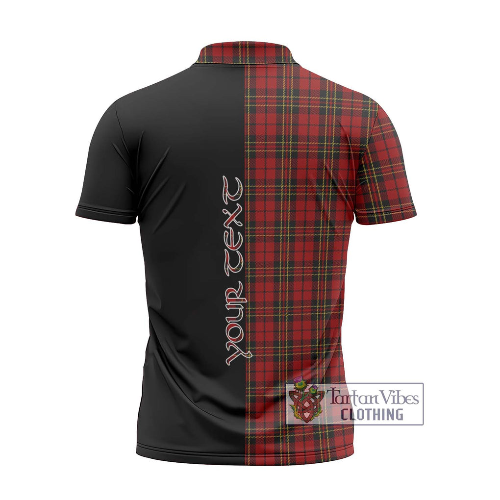 Brodie Tartan Zipper Polo Shirt with Family Crest and Half Of Me Style - Tartanvibesclothing Shop