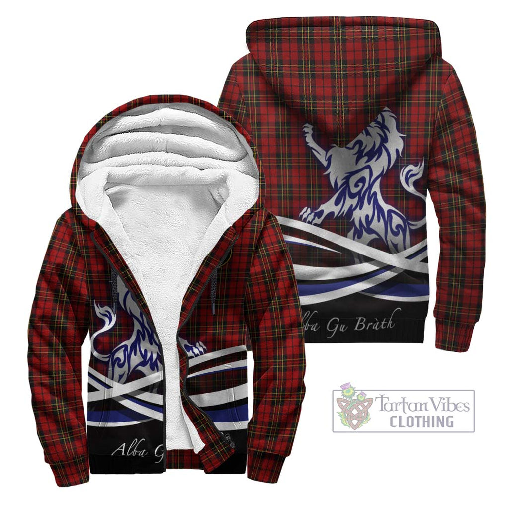 Brodie Tartan Sherpa Hoodie with Alba Gu Brath Regal Lion Emblem Unisex - Tartanvibesclothing Shop