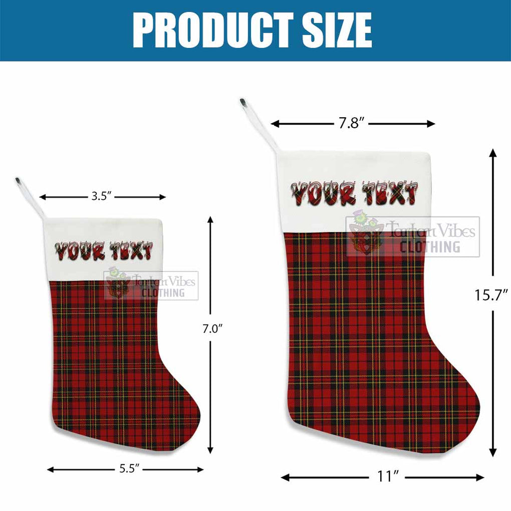 Tartan Vibes Clothing Brodie Tartan Christmas Stocking with Personalized Text