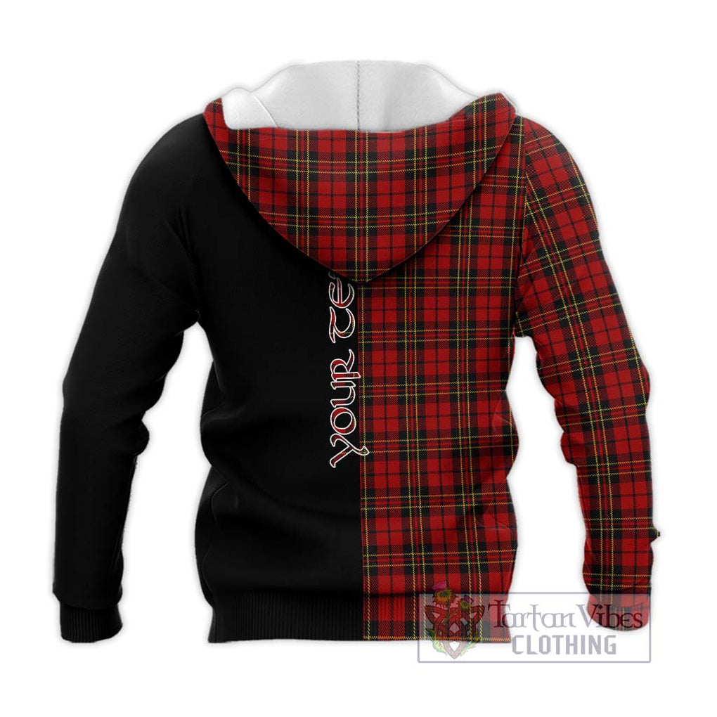 Brodie Tartan Knitted Hoodie with Family Crest and Half Of Me Style - Tartanvibesclothing Shop