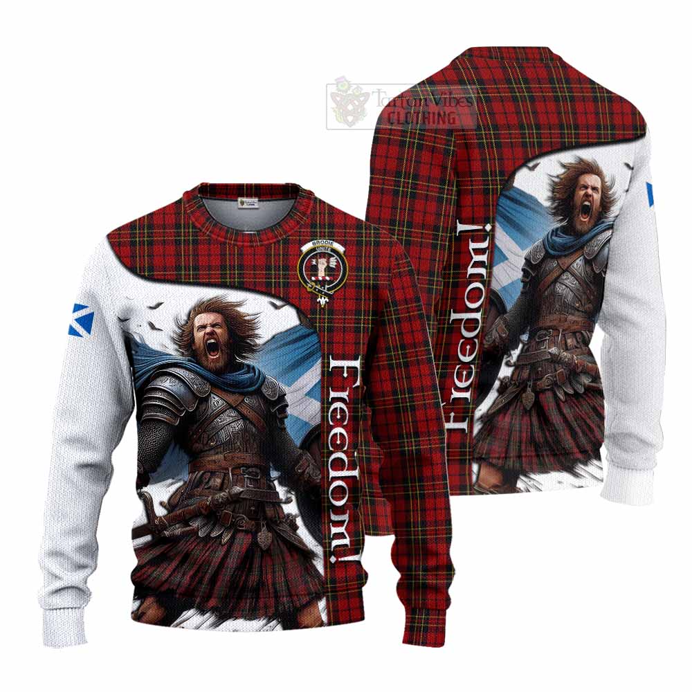 Tartan Vibes Clothing Brodie Crest Tartan Knitted Sweater Inspired by the Freedom of Scottish Warrior