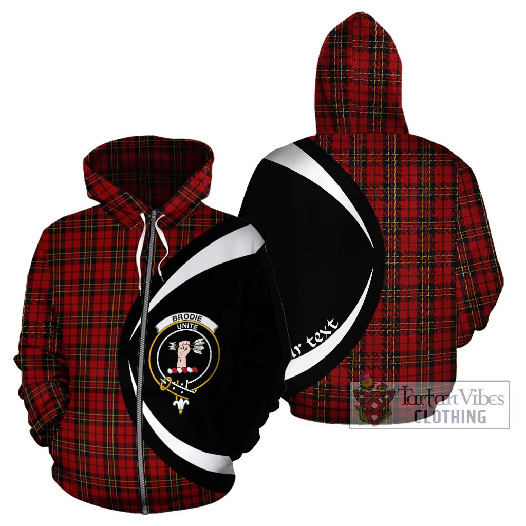 Tartan Vibes Clothing Brodie Tartan Hoodie with Family Crest Circle Style