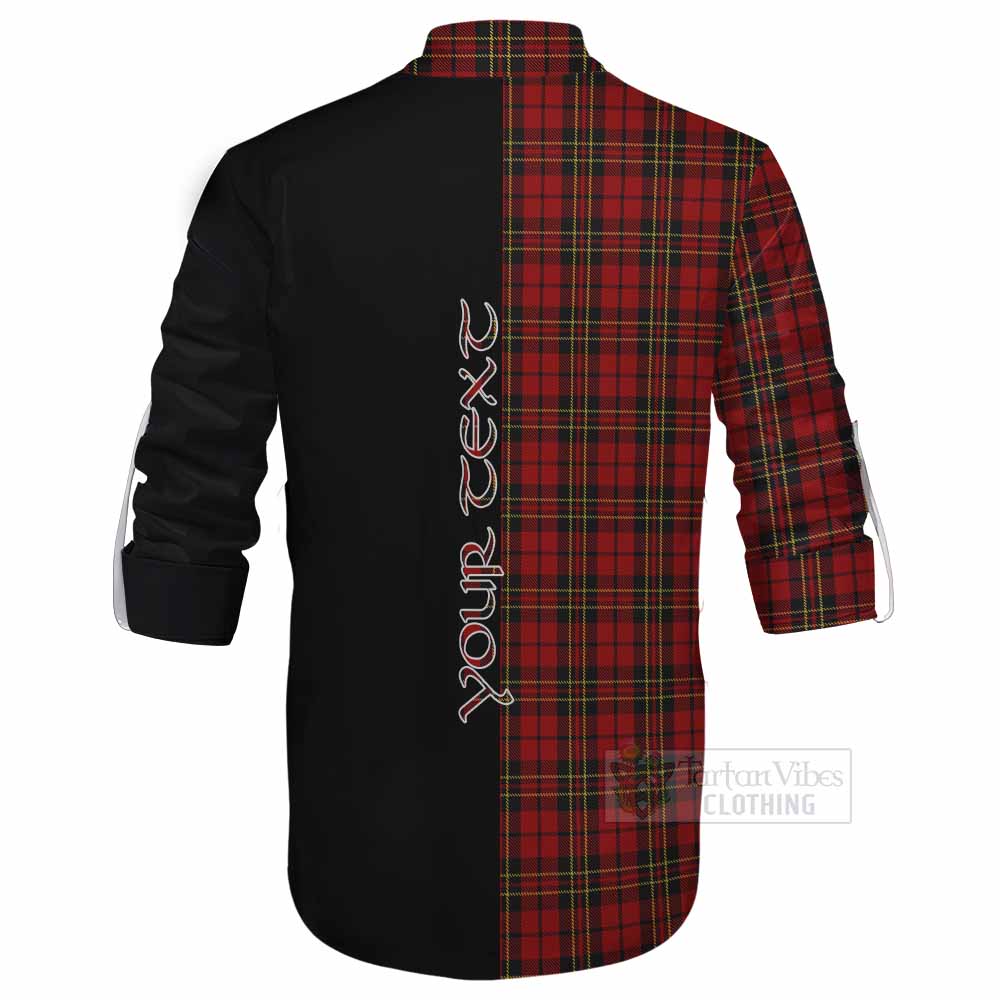 Tartan Vibes Clothing Brodie Tartan Ghillie Kilt Shirt with Family Crest and Half Of Me Style