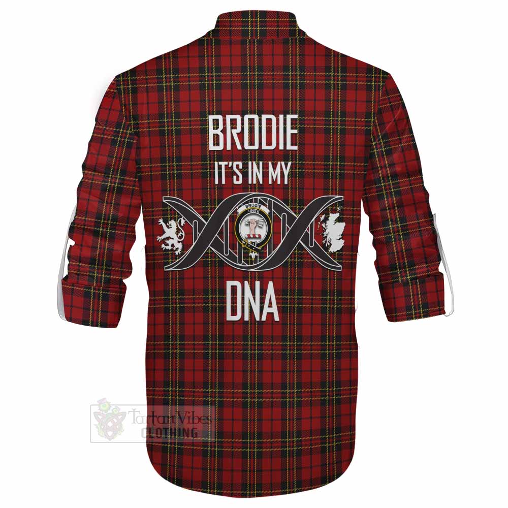 Tartan Vibes Clothing Brodie Tartan Ghillie Kilt Shirt with Family Crest DNA In Me Style