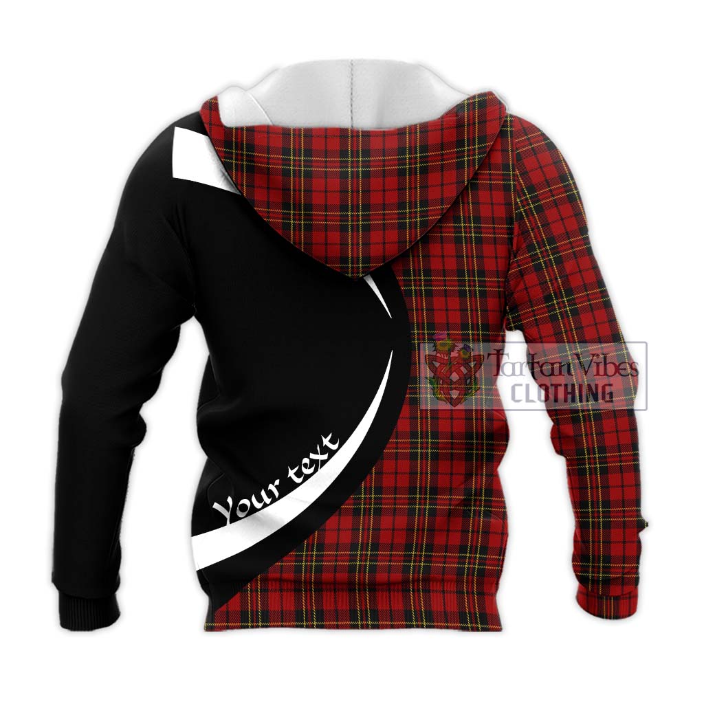 Brodie Tartan Knitted Hoodie with Family Crest Circle Style - Tartan Vibes Clothing