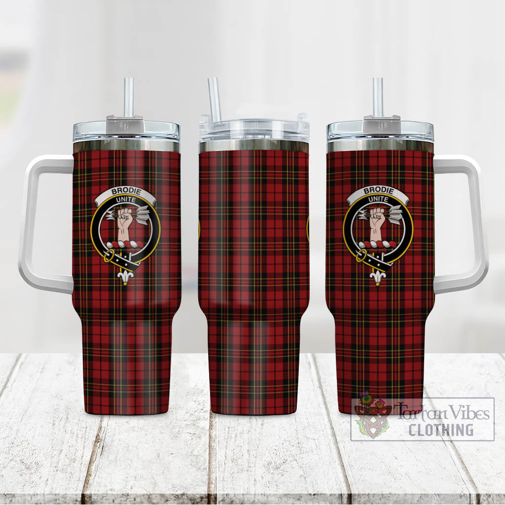 Tartan Vibes Clothing Brodie Tartan and Family Crest Tumbler with Handle