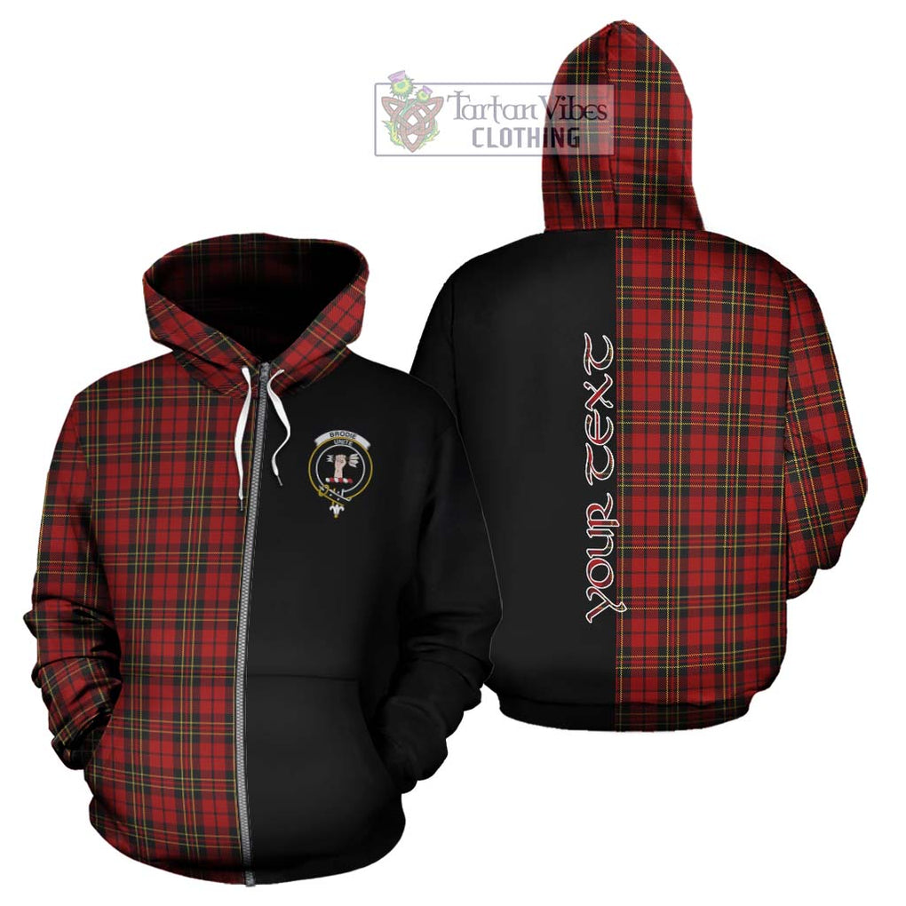 Brodie Tartan Hoodie with Family Crest and Half Of Me Style - Tartanvibesclothing Shop