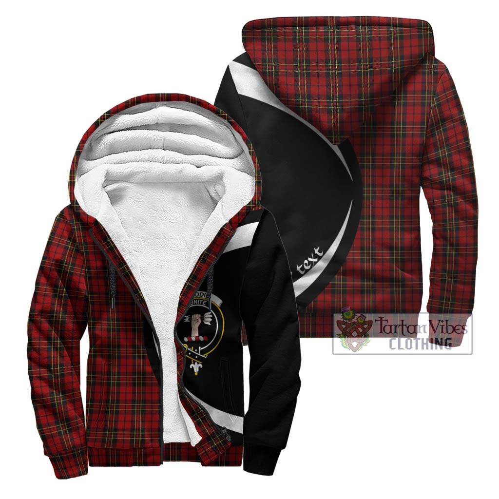 Tartan Vibes Clothing Brodie Tartan Sherpa Hoodie with Family Crest Circle Style