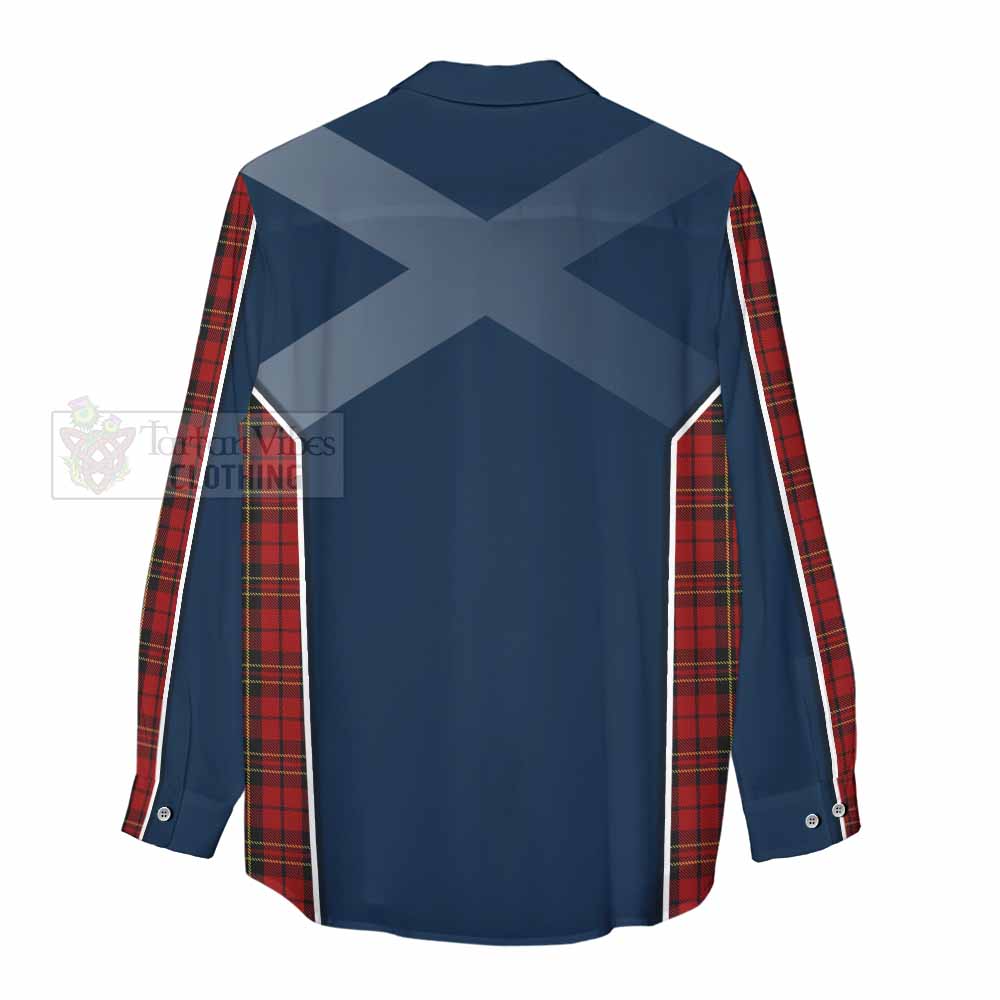 Tartan Vibes Clothing Brodie Tartan Women's Casual Shirt with Family Crest and Lion Rampant Vibes Sport Style