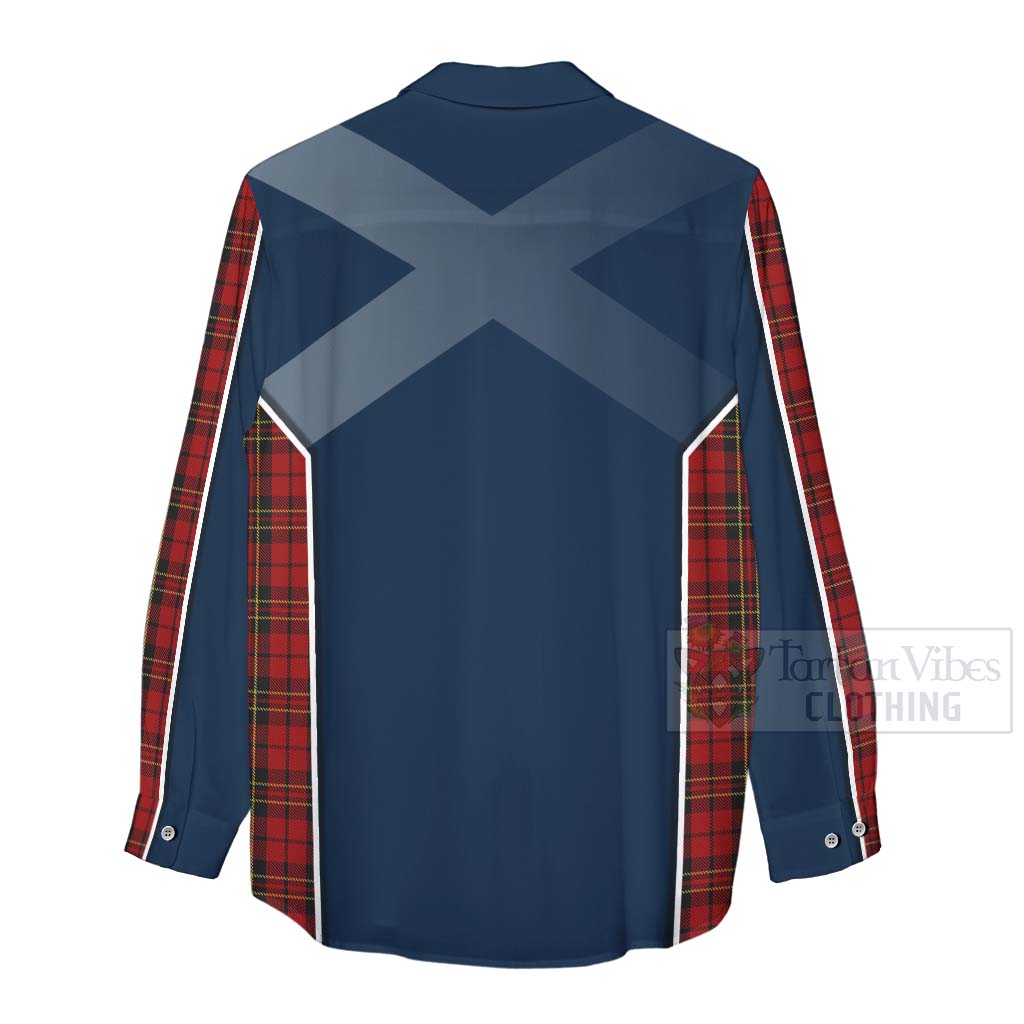 Tartan Vibes Clothing Brodie Tartan Women's Casual Shirt with Family Crest and Scottish Thistle Vibes Sport Style