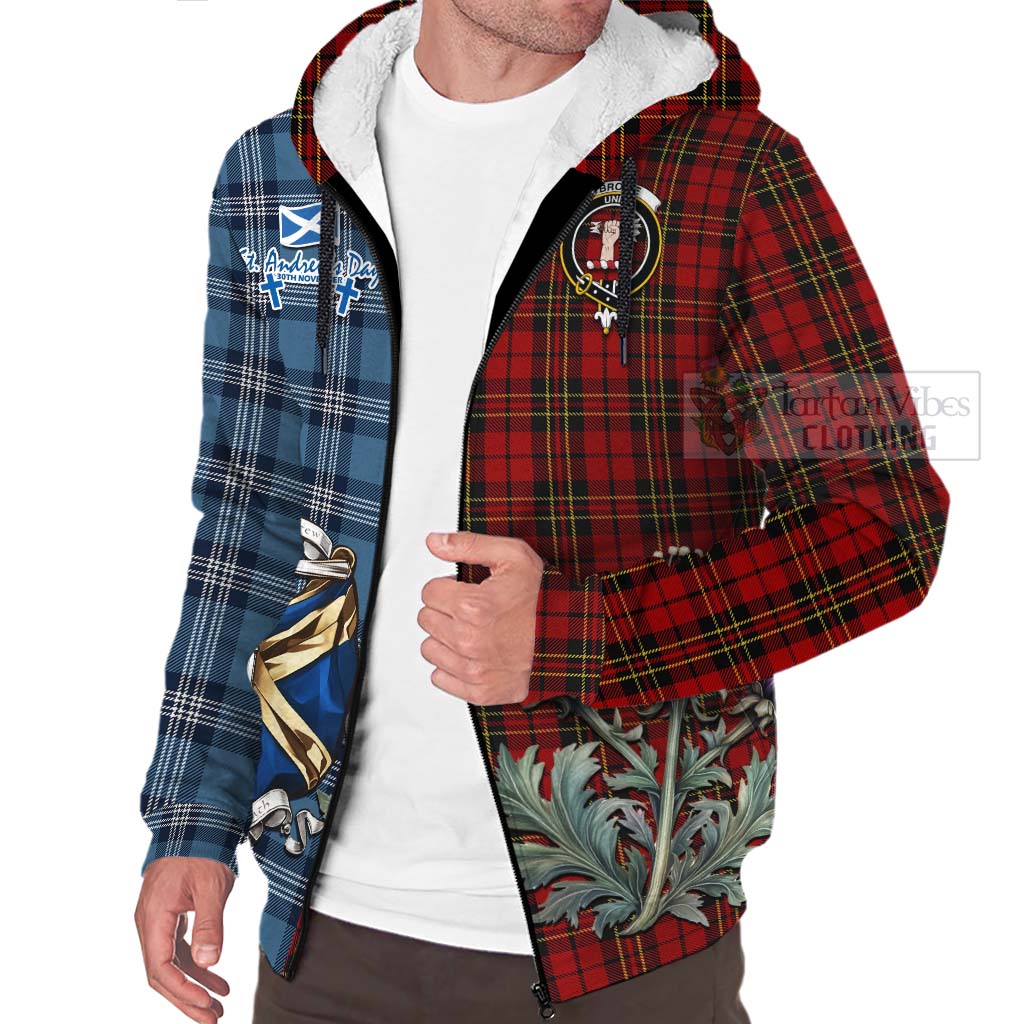 Tartan Vibes Clothing Brodie Tartan Sherpa Hoodie Happy St. Andrew's Day Half Tartan Style