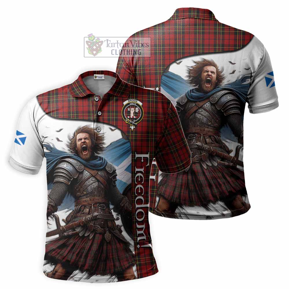 Tartan Vibes Clothing Brodie Crest Tartan Polo Shirt Inspired by the Freedom of Scottish Warrior