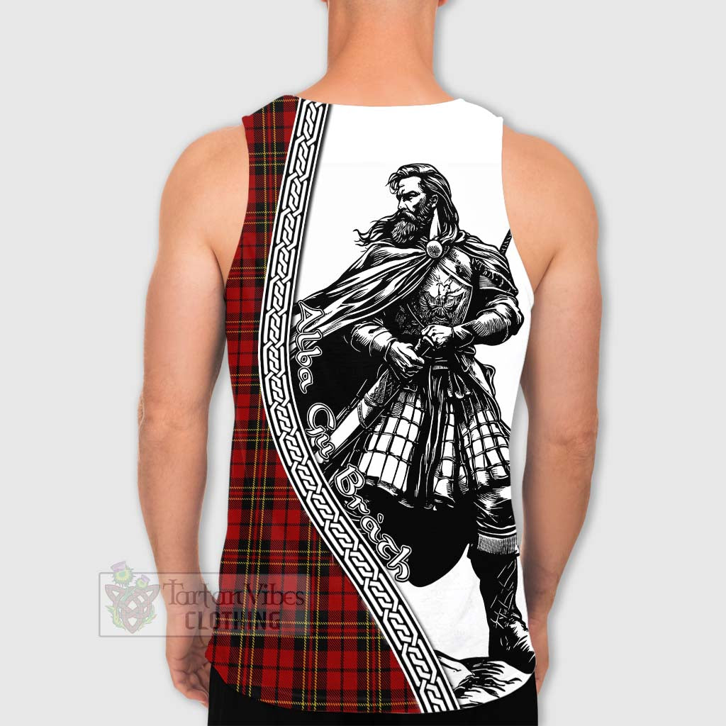 Tartan Vibes Clothing Brodie Tartan Clan Crest Men's Tank Top with Highlander Warrior Celtic Style