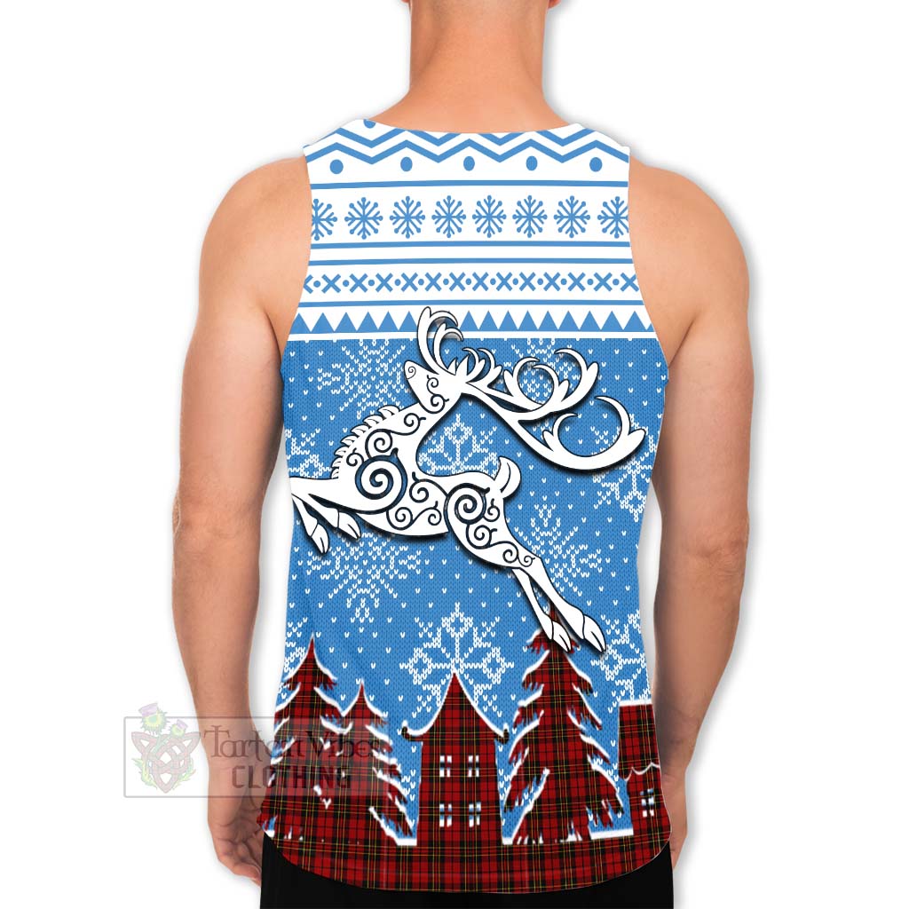 Tartan Vibes Clothing Brodie Clan Christmas Men's Tank Top Celtic Reindeer Style