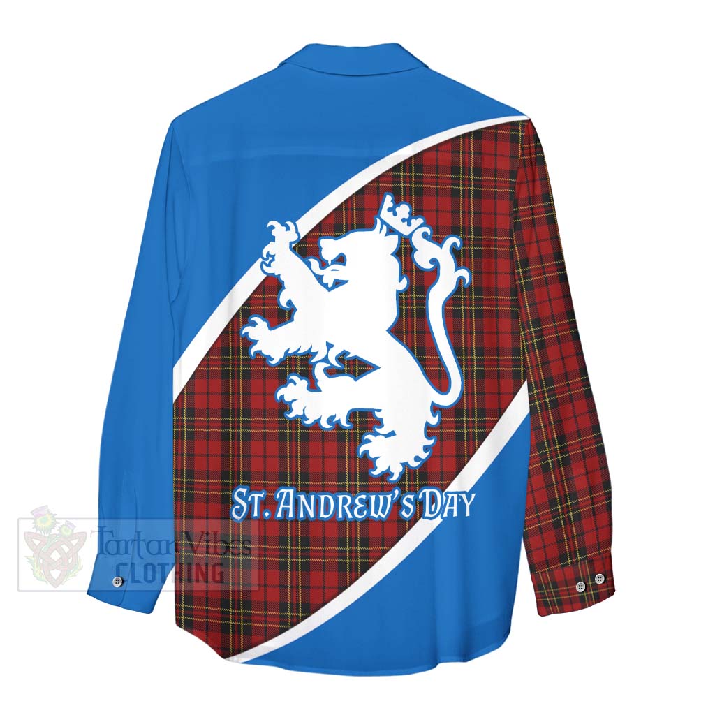 Tartan Vibes Clothing Brodie Family Crest Tartan Women's Casual Shirt Celebrate Saint Andrew's Day in Style