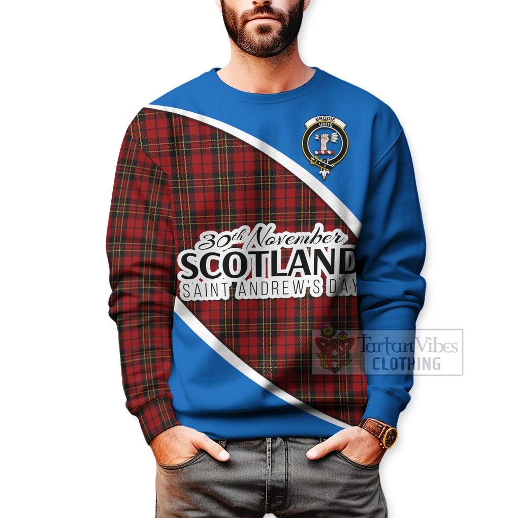 Tartan Vibes Clothing Brodie Family Crest Tartan Sweatshirt Celebrate Saint Andrew's Day in Style