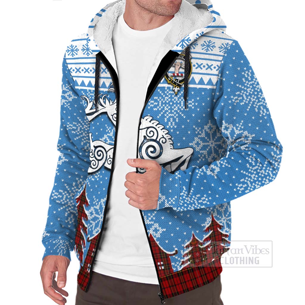 Tartan Vibes Clothing Brodie Clan Christmas Sherpa Hoodie Celtic Reindeer Style