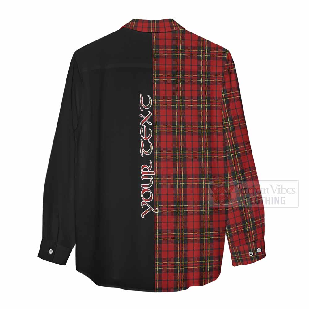 Tartan Vibes Clothing Brodie Tartan Women's Casual Shirt with Family Crest and Half Of Me Style