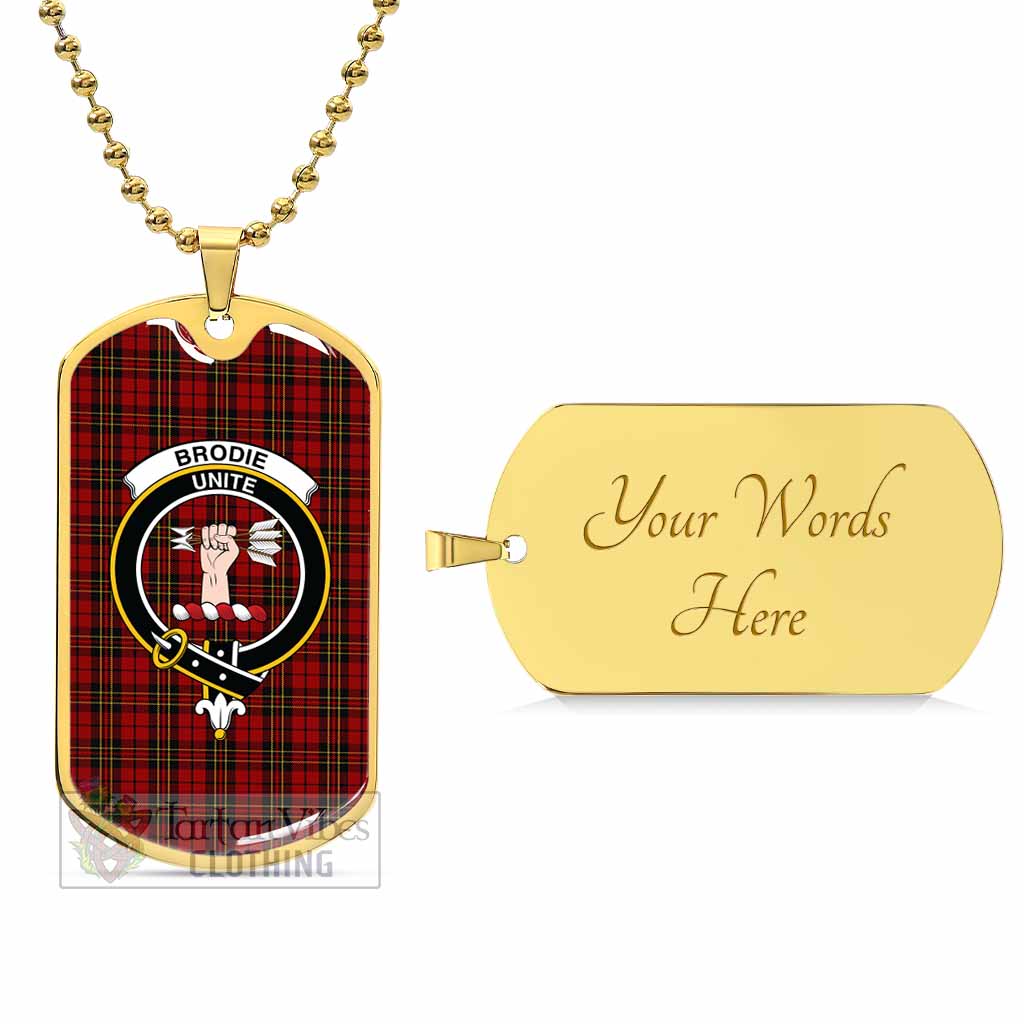 Tartan Vibes Clothing Brodie Tartan Dog Tag Necklace with Family Crest