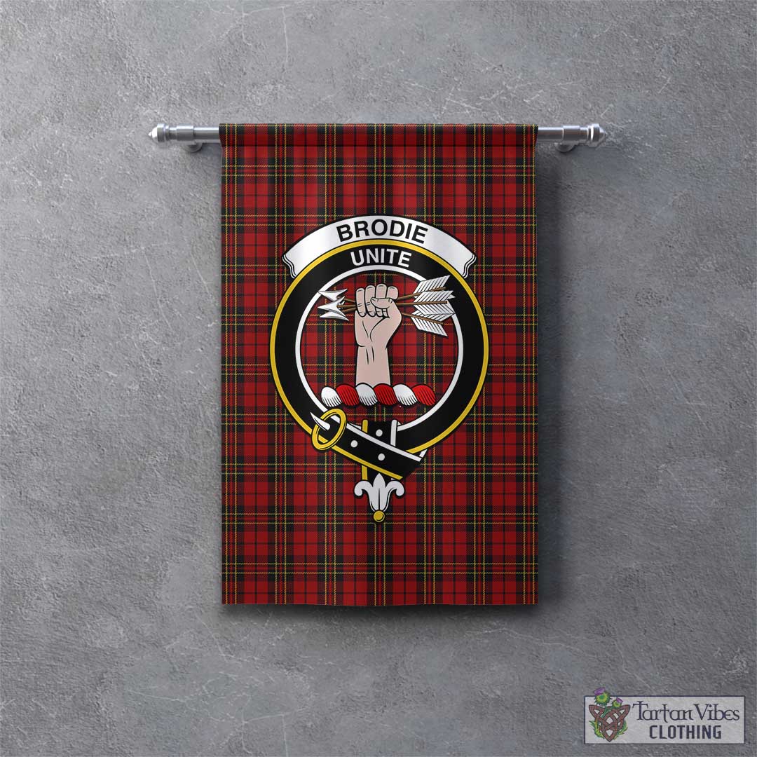 Tartan Vibes Clothing Brodie Tartan Gonfalon, Tartan Banner with Family Crest