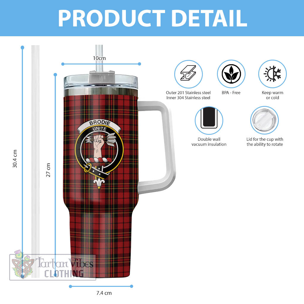 Tartan Vibes Clothing Brodie Tartan and Family Crest Tumbler with Handle