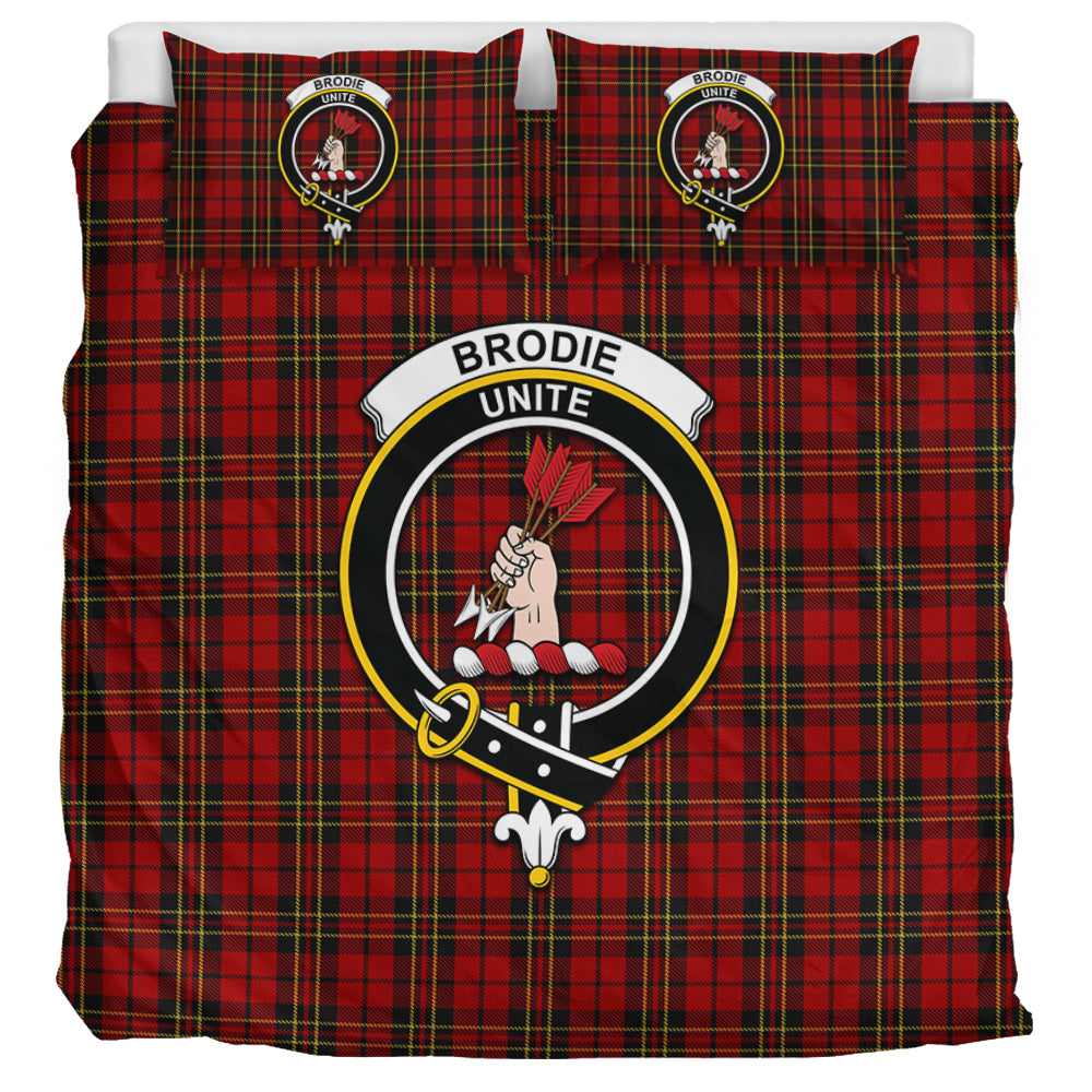 Brodie Tartan Bedding Set with Family Crest UK Bedding Set UK Super King 104*94 inch - Tartan Vibes Clothing