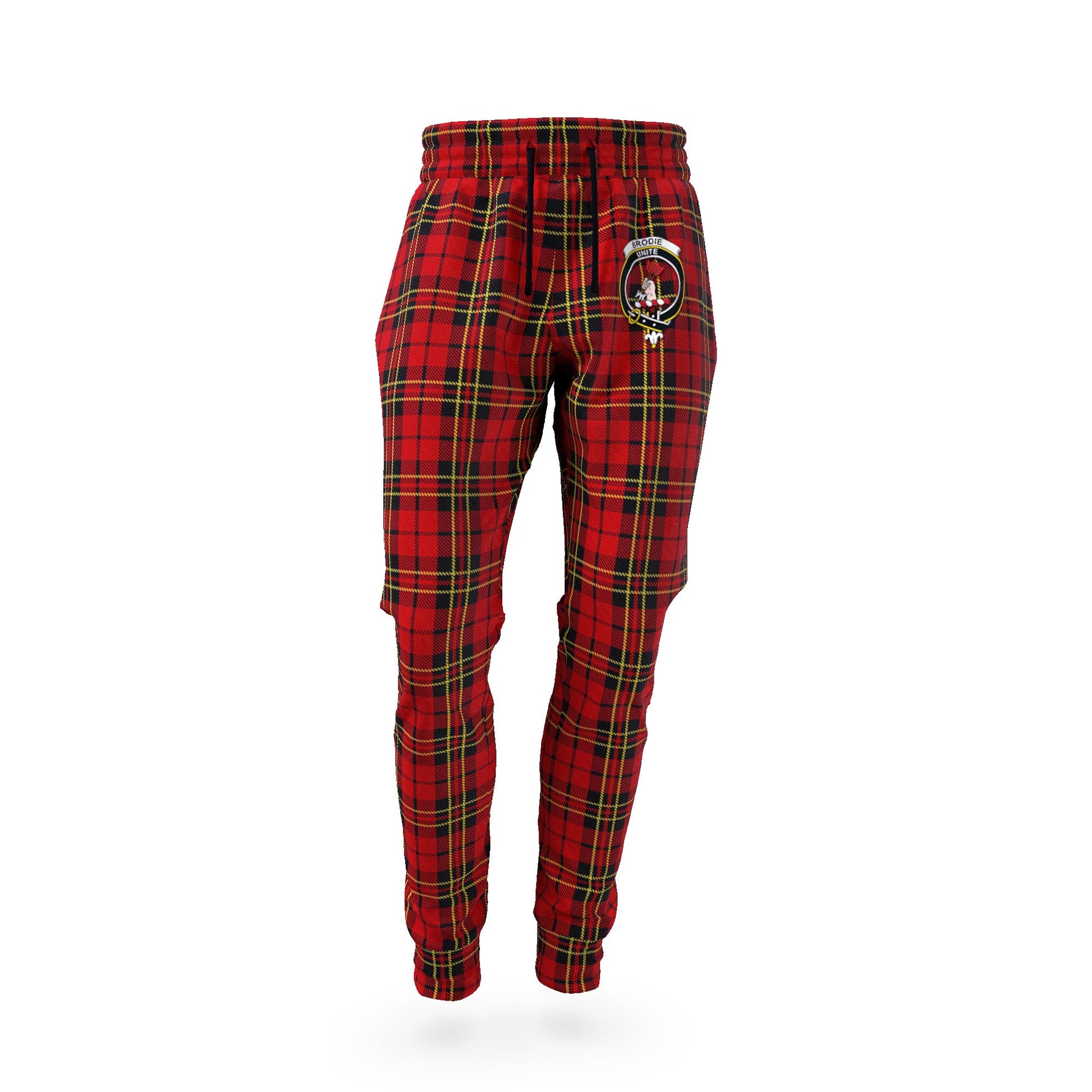 Brodie Tartan Joggers Pants with Family Crest - Tartanvibesclothing