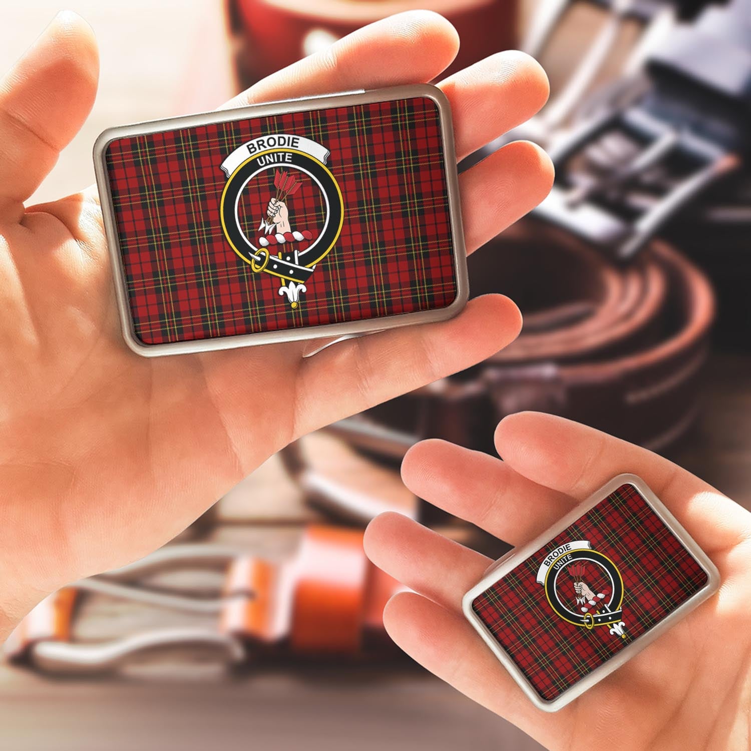 Brodie Tartan Belt Buckles with Family Crest - Tartan Vibes Clothing