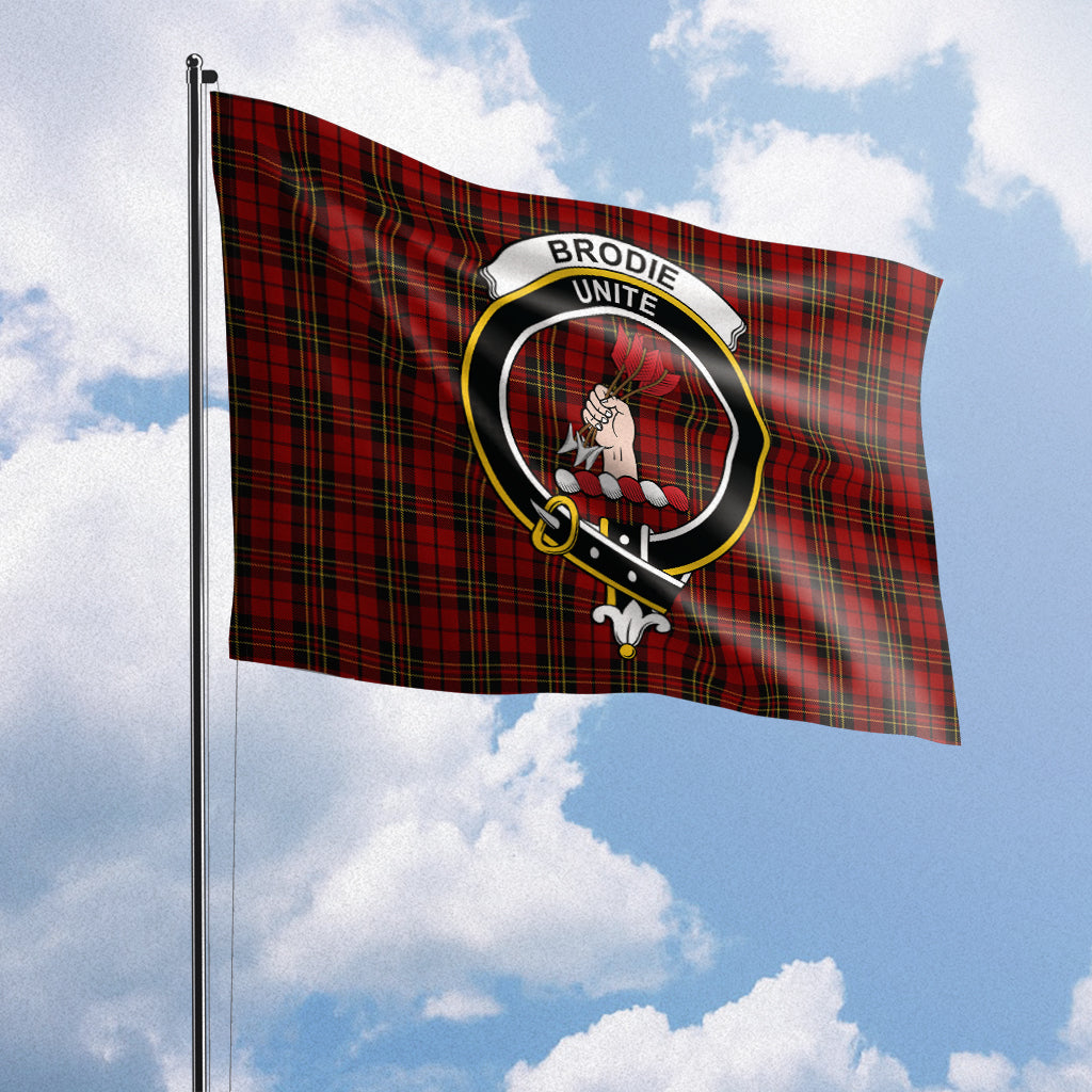 Brodie Tartan Flag with Family Crest House Flag (Horizontal) - Tartanvibesclothing