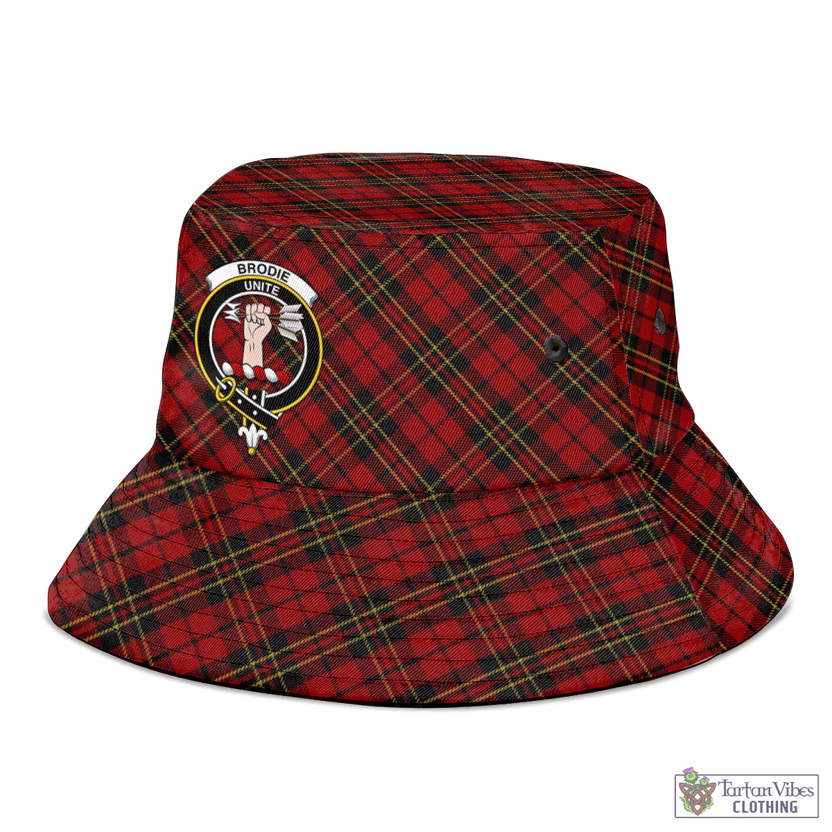 Tartan Vibes Clothing Brodie Tartan Bucket Hat with Family Crest