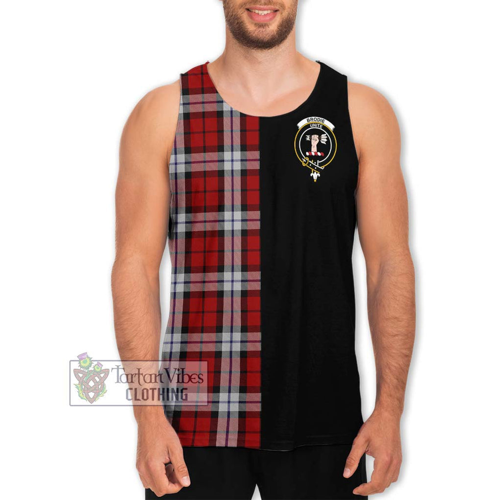 Brodie Dress Tartan Men's Tank Top with Family Crest and Half Of Me Style Men - Tartanvibesclothing Shop