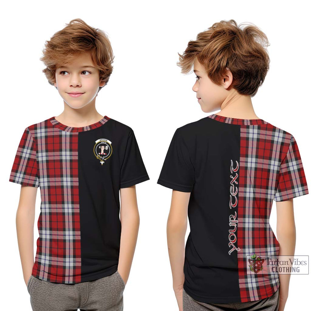 Brodie Dress Tartan Kid T-Shirt with Family Crest and Half Of Me Style Youth XL Size14 - Tartanvibesclothing Shop