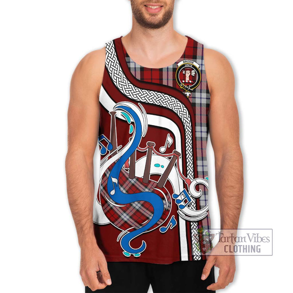 Brodie Dress Tartan Men's Tank Top with Epic Bagpipe Style Men - Tartanvibesclothing Shop