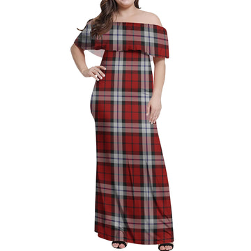 Brodie Dress Tartan Off Shoulder Long Dress