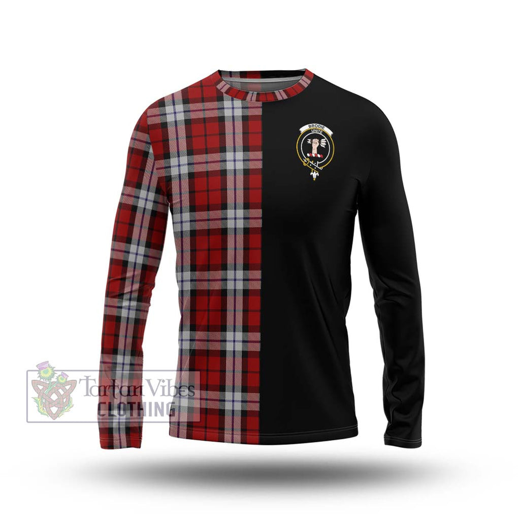 Brodie Dress Tartan Long Sleeve T-Shirt with Family Crest and Half Of Me Style Unisex - Tartanvibesclothing Shop