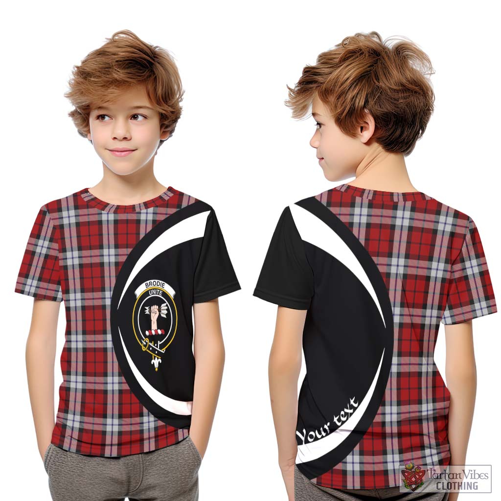 Brodie Dress Tartan Kid T-Shirt with Family Crest Circle Style Youth XL Size14 - Tartan Vibes Clothing