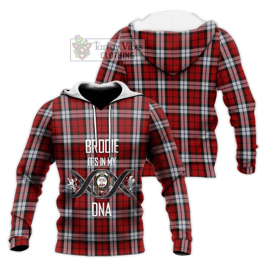 Brodie Dress Tartan Knitted Hoodie with Family Crest DNA In Me Style Unisex Knitted Pullover Hoodie - Tartanvibesclothing Shop