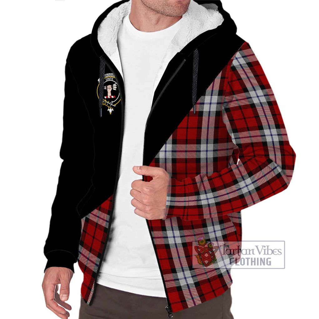 Brodie Dress Tartan Sherpa Hoodie with Family Crest and Military Logo Style Unisex S - Tartanvibesclothing Shop