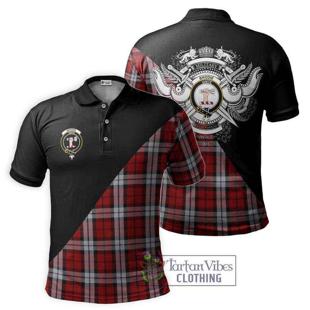 Brodie Dress Tartan Polo Shirt with Family Crest and Military Logo Style Kid - Tartanvibesclothing Shop