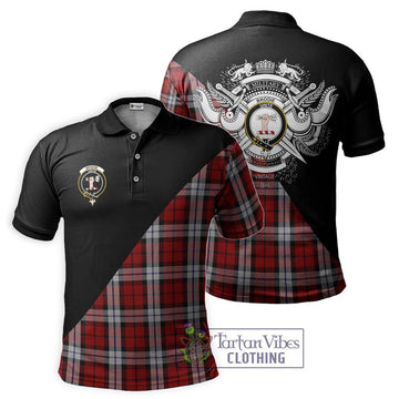 Brodie Dress Tartan Polo Shirt with Family Crest and Military Logo Style