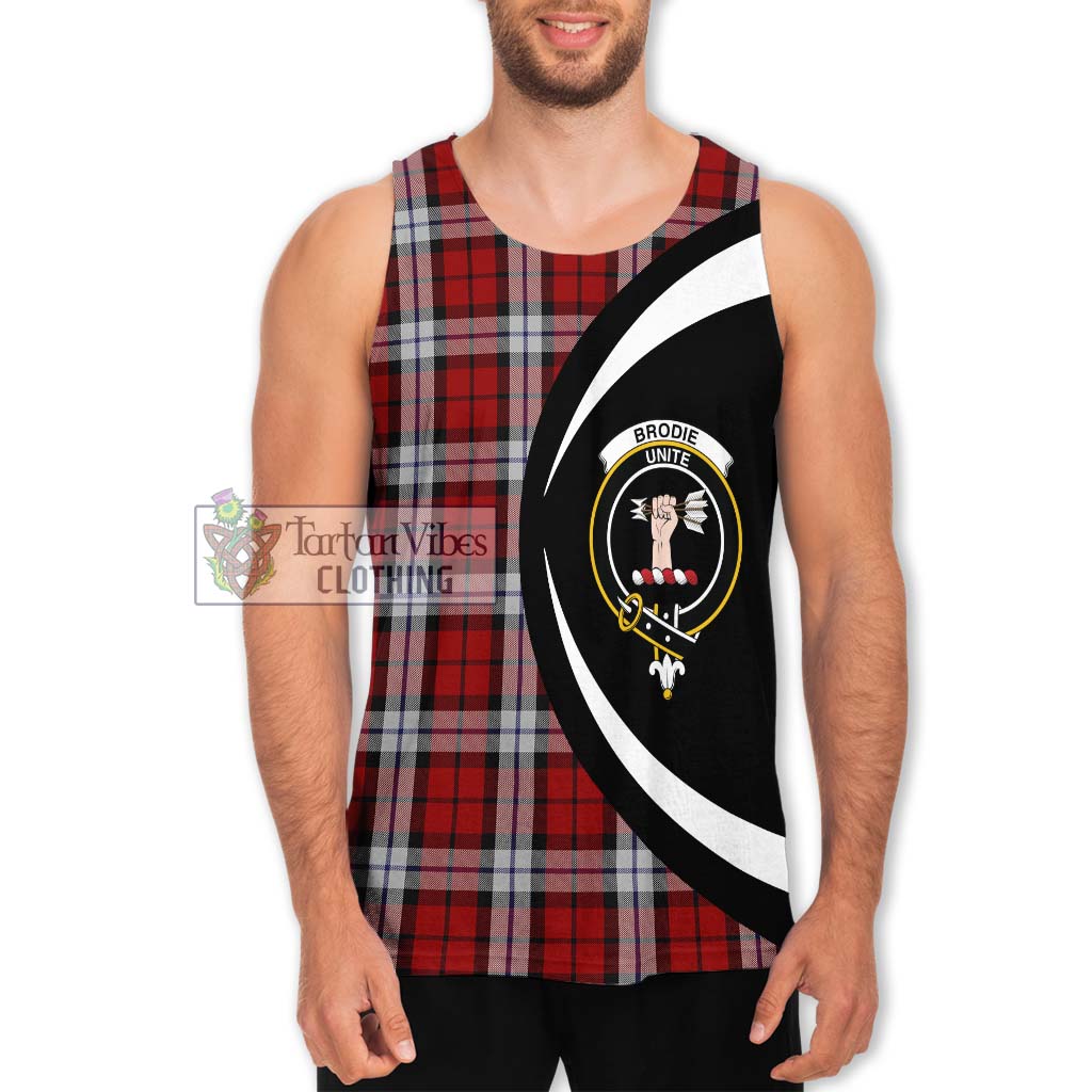 Tartan Vibes Clothing Brodie Dress Tartan Men's Tank Top with Family Crest Circle Style