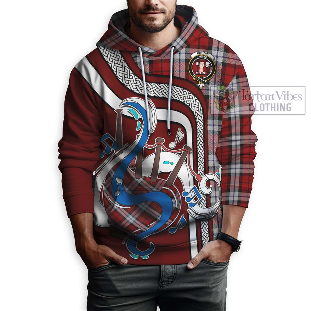 Brodie Dress Tartan Hoodie with Epic Bagpipe Style Zip Hoodie - Tartanvibesclothing Shop