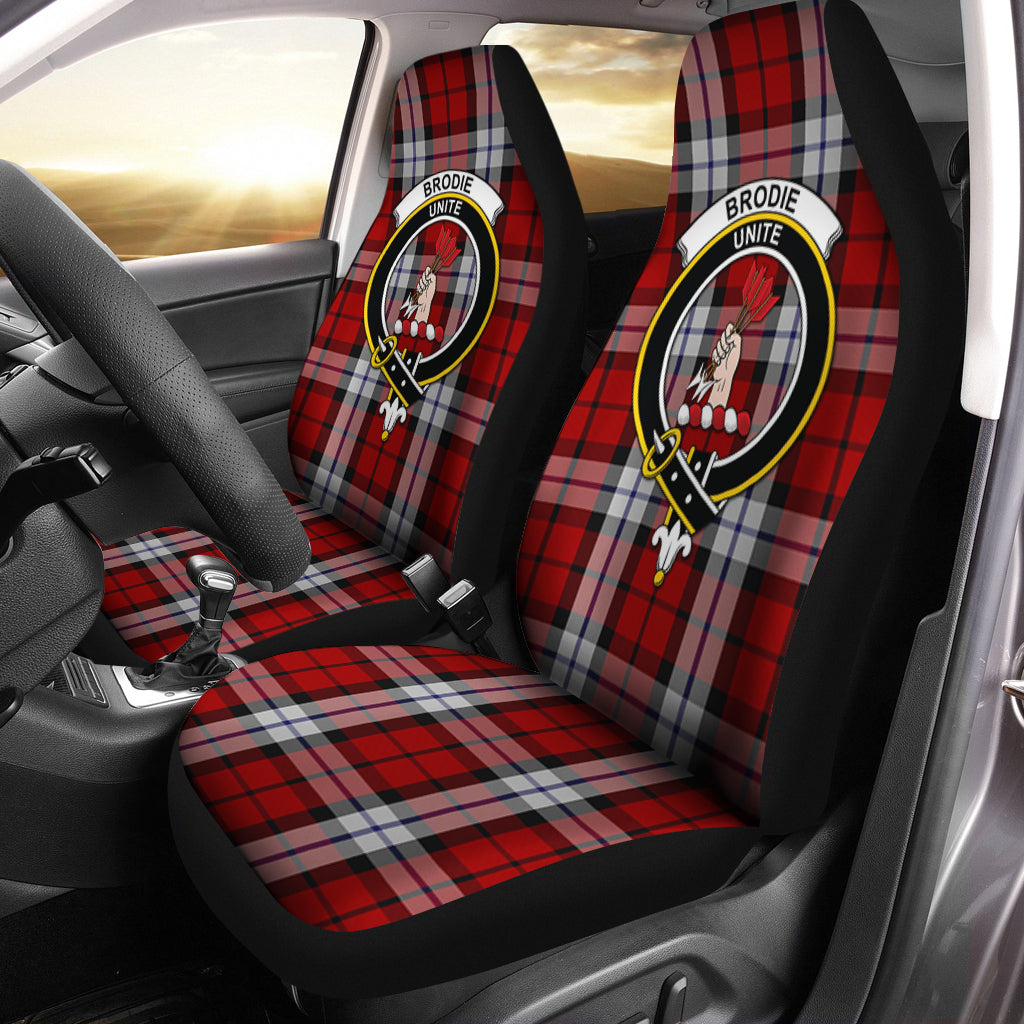 Brodie Dress Tartan Car Seat Cover with Family Crest One Size - Tartanvibesclothing