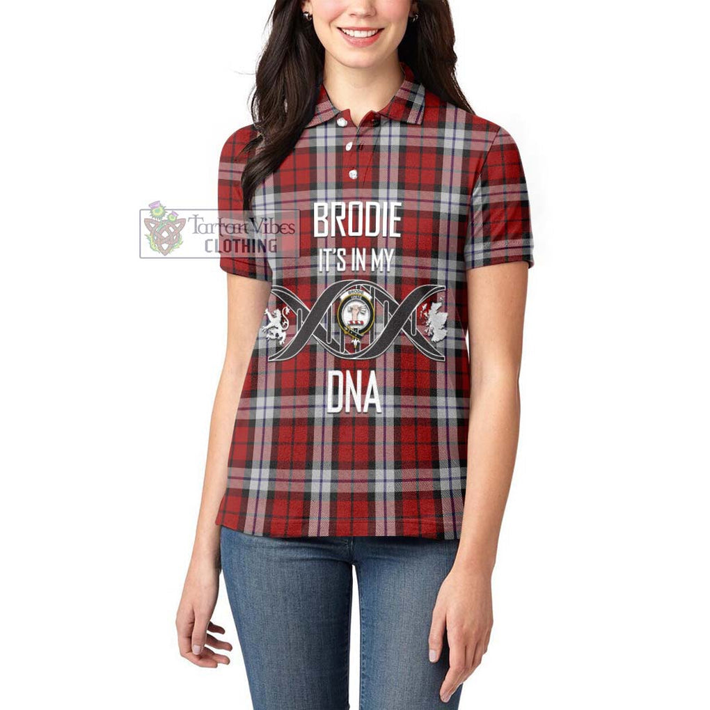 Brodie Dress Tartan Women's Polo Shirt with Family Crest DNA In Me Style Women - Tartanvibesclothing Shop