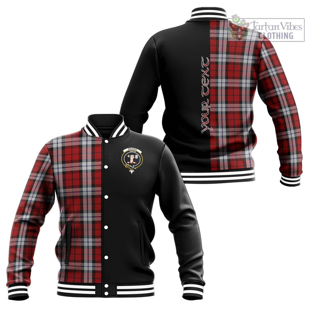 Brodie Dress Tartan Baseball Jacket with Family Crest and Half Of Me Style Unisex - Tartanvibesclothing Shop