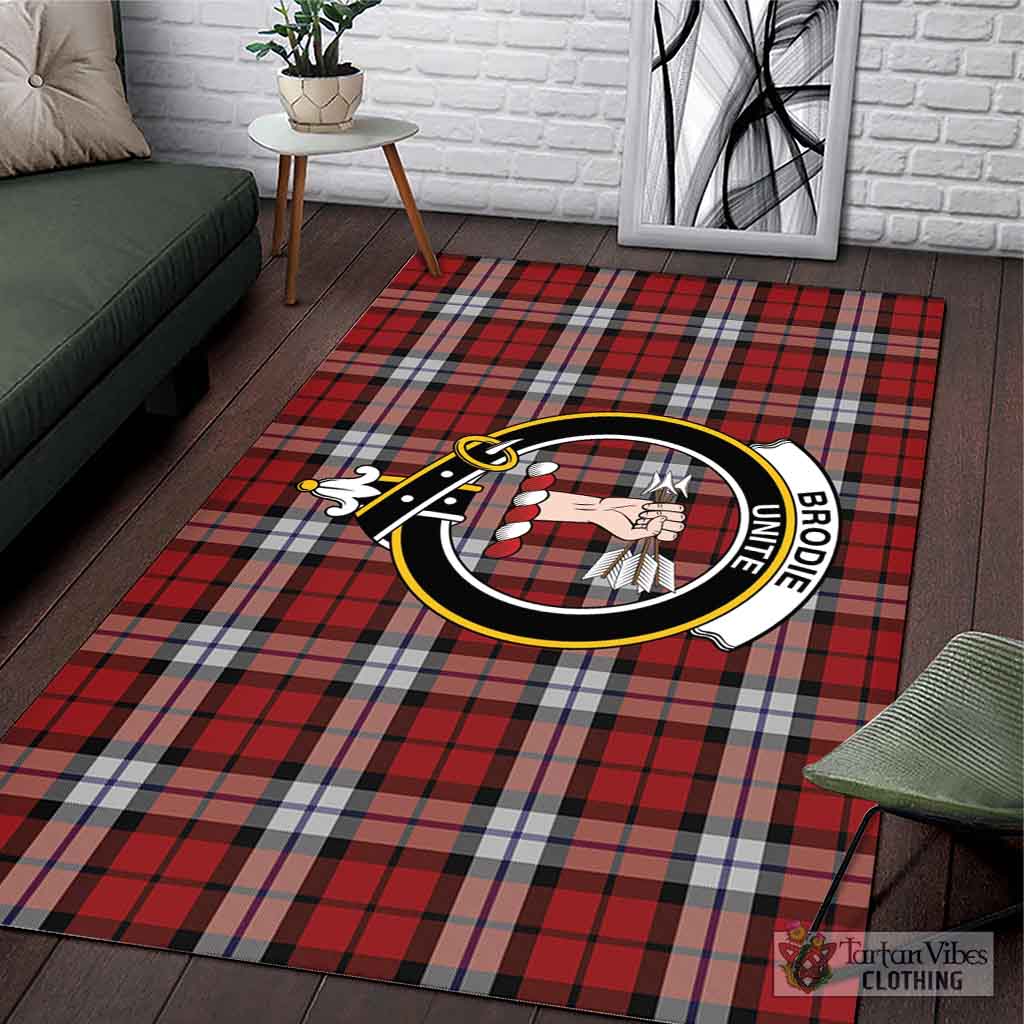 Tartan Vibes Clothing Brodie Dress Tartan Area Rug with Family Crest