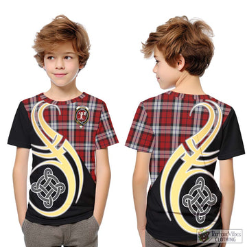 Brodie Dress Tartan Kid T-Shirt with Family Crest and Celtic Symbol Style