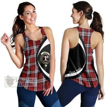 Brodie Dress Tartan Women's Racerback Tanks with Family Crest Circle Style