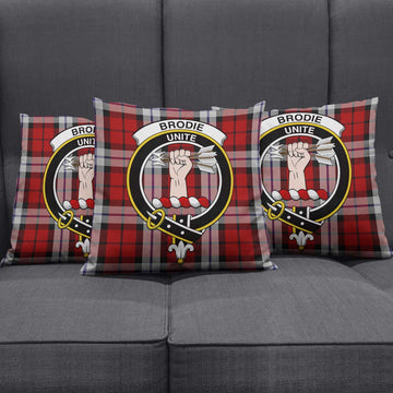 Brodie Dress Tartan Pillow Cover with Family Crest